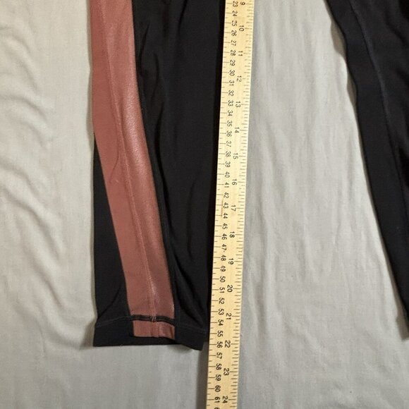 Athleta Leggings Womens M Salutation Colorblock Black Pink Yoga 7/8 Powervita - Picture 2 of 6